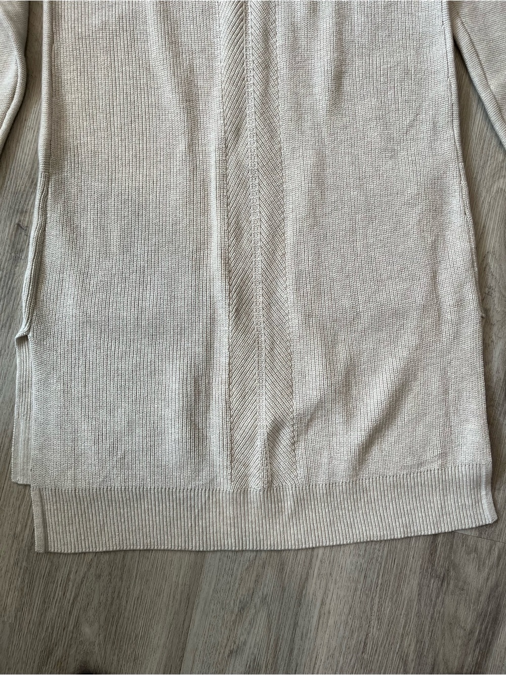 NWT. J. Jill longline cardigan sweater V-neck Rib Knit. Oatmeal. Size XS - Picture 10 of 10
